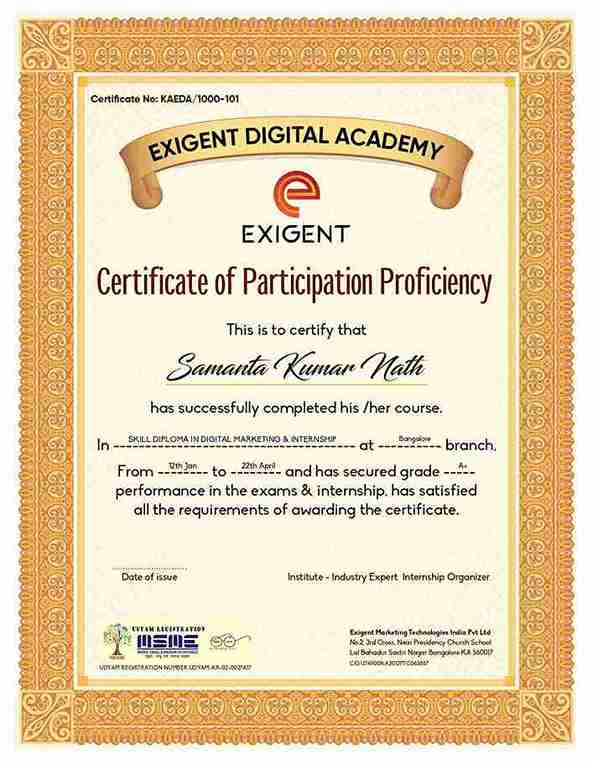 Best Digital Marketing Institute in Bangalore, Digital Marketing Training in Bangalore, Online Digital Marketing Training in Bangalore, Exigent Digital Academy